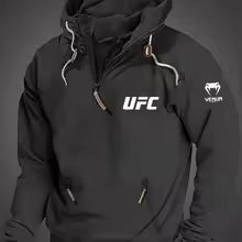 Sweat à capuche d'automne et d'hiver européens et américains avec logo UFC, sweat à capuche décontracté de taille européenne, sweat à capuche sportif pour jeunes hommes S(FR 46) M.(FR 48) L'(FR 50) XL(FR 52) XXL(FR 54) XXXL(FR 56-58)