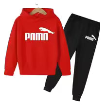 Enfants automne printemps tendance lettre imprimer 2 pièces sweat à capuche + pantalon survêtements 2-13 ans garçons filles tenues décontractées enfants vêtements ensembles 100 110 120 130 140 150 160