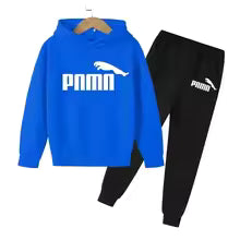 Enfants automne printemps tendance lettre imprimer 2 pièces sweat à capuche + pantalon survêtements 2-13 ans garçons filles tenues décontractées enfants vêtements ensembles 100 110 120 130 140 150 160