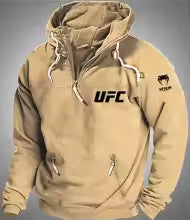 Sweat à capuche d'automne et d'hiver européens et américains avec logo UFC, sweat à capuche décontracté de taille européenne, sweat à capuche sportif pour jeunes hommes S(FR 46) M.(FR 48) L'(FR 50) XL(FR 52) XXL(FR 54) XXXL(FR 56-58)