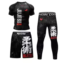 Nouveau Kimono Jiu Jitsu Rashguard pour hommes Mma T-shirt + pantalon 4 pièces/ensemble Muay thai Shorts Bjj Rash guard gymnastique maillots de boxe vêtements de sport
