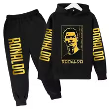 Automne marque de mode Ronaldo imprimer enfants ensemble sweat à capuche + pantalon costume 2 pièces ensemble enfant garçon fille vêtements décontracté joueur de Football survêtement 100 110 120 130 140 150 160
