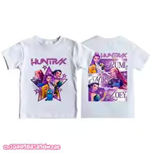 Kpop Demon Hunters imprimer graphique T-shirt été enfants vêtements 2025 film T-shirt filles garçons à manches courtes hauts T-shirt confortable 100 120 130 150 160 110 140