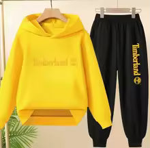 Enfants automne printemps tendance lettre imprimer 2 pièces sweat à capuche + pantalon survêtements 2-13 ans garçons filles tenues décontractées enfants vêtements ensembles