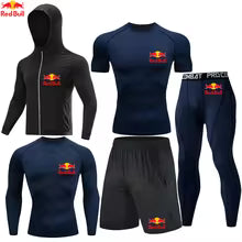 2025 Red Bull Sportswear Ensemble de 5 pièces de fitness et de loisirs, vêtements de sport serrés, vêtements de sport de course, vêtements de sport, protection sportive S M. L' XL XXL XXXL