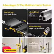 Machine de traction LAT pour salle de sport à domicile, avec poulies hautes et basses, rameur de fitness, 100 kg, avec barres LAT et basses pour l'entraînement musculaire