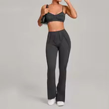 Ensembles de Yoga sans couture pour femmes, sport, Fitness, ajustement serré, épissage, levage des hanches, pantalons évasés, combinaisons de gymnastique d'entraînement de course en plein air S M. L' XL