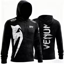 Nouveaux hommes UFC noir blanc sweats à capuche classique à manches longues 3D imprimé veste à glissière automne/hiver décontracté boxe Fitness haut d'entraînement S(FR 46) M.(FR 48) L'(FR 50) XL(FR 52) XXL(FR 54) XXXL(FR 56-58) 4XL(FR 60)