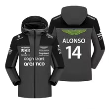 Aston Martin F1 Formule Un Alonso No. 14 promenades n° 18 Veste de course pour hommes S(FR 46) M.(FR 48) L'(FR 50) XL(FR 52) XXL(FR 54) XXXL(FR 56-58) 4XL(FR 60)