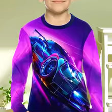 T-shirt à manches longues pour garçons, vêtements pour enfants, graphique de vélo 3D, toutes saisons, pull décontracté, à la mode, D343, Y-3 100 110 120 130 140 150 160