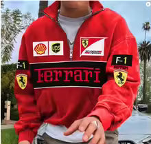 Combinaison de course imprimée, sweat à capuche demi-fermeture éclair, veste de cyclisme coupe-vent et chaude en coton à manches longues pour Ferrari SP1 812 F40 F12TDF SF90 488 L' XL XXL XXXL