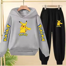 Sweat à capuche pour enfants de 3 à 12 ans, imprimé souris électrique, sweat-shirt + pantalon 2P, vêtements tendance pour garçons et filles, ensemble de loisirs 100 110 120 130 140 150 160