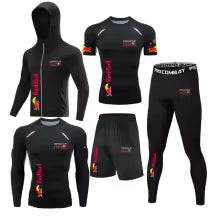 2025 Red Bull Racing Sportswear Ensemble serré de 5 pièces, adapté pour la course à pied, le fitness, le cyclisme, l'alpinisme, la protection des sports de plein air S(FR 46) M.(FR 48) L'(FR 50) XL(FR 52) XXL(FR 54) XXXL(FR 56-58)