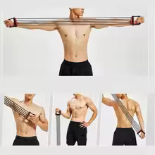 Ensemble d'entraînement complet du corps – Extenseur de poitrine avec 5 bandes de résistance amovibles pour Pilates, pompes et entraînement musculaire – Renforcer
