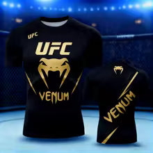 UFC T-shirt imprimé 3D pour hommes, manches courtes, col rond, haut de sport pour boxe, Fitness, entraînement, décontracté, mode d'été S(FR 46) M.(FR 48) L'(FR 50) XL(FR 52) XXL(FR 54) XXXL(FR 56-58) 4XL(FR 60) 5XL(FR 62) 6XL(FR 64-66)