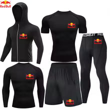 2025 Red Bull Sportswear Ensemble de 5 pièces de fitness et de loisirs, vêtements de sport serrés, vêtements de sport de course, vêtements de sport, protection sportive S M. L' XL XXL XXXL