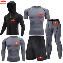 2025 Red Bull Sportswear Ensemble de 5 pièces de fitness et de loisirs, vêtements de sport serrés, vêtements de sport de course, vêtements de sport, protection sportive S M. L' XL XXL XXXL
