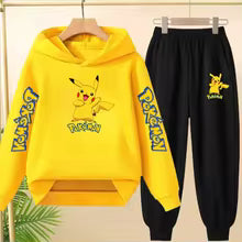 Sweat à capuche pour enfants de 3 à 12 ans, imprimé souris électrique, sweat-shirt + pantalon 2P, vêtements tendance pour garçons et filles, ensemble de loisirs 100 110 120 130 140 150 160