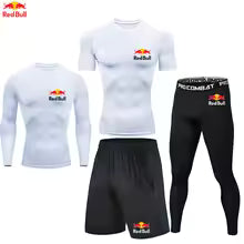 Red Bull hommes vêtements de course Gym serré Sport survêtement Compression chemises Shorts entraînement Jogging Fitness vêtements Sport YogaAsian size-S Asian size-M Asian size-L Asian size-XL Asian size-XXL Asian size-XXXL