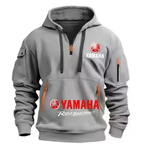 2025 Yamaha automne et hiver mode hommes sport jogging sweat à capuche décontracté pull à capuche fermeture éclair multi poche veste à capuche pour hommes S(FR 46) M(FR 48) L'(FR 50) XL(FR 52) XXL(FR 54) XXXL(FR 56-58)