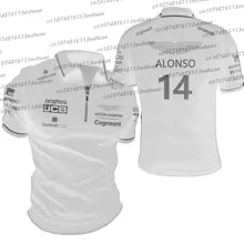 Aston Martin T-shirt équipe de course costume d'entraînement Style de rue fermeture éclair polo Fernando Alonso 14 Kit homme femmes T-shirt à manches courtes KID150 KID160 S M. L' XL 2XL 3XL 4XL