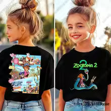 Zootopia Judy & Nick & Gary t-shirt pour enfants décontracté coton à manches courtes t-shirts haut confortable rue mode Parent enfant vêtements 100 110 120 130 140 150 160 S M L XL 2XL 3XL 4XL