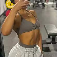 Femmes soutien-gorge de sport à bretelles dos ouvert licou soutien-gorge de sport soutien léger haut court de gymnastique sans couture entraînement Yoga haut soutien-gorge rembourré soutiens-gorge XS (équipement de secours de sécurité) S M. L'