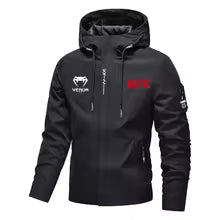 UFC Fans de combat veste à capuche 2025 Collection automne/hiver hommes et femmes coupe-vent décontracté mode haut de sport vêtements S(FR 46) M.(FR 48) L'(FR 50) XL(FR 52) XXL(FR 54) XXXL(FR 56-58)