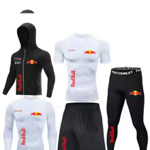 2025 Red Bull Sportswear Ensemble de 5 pièces de fitness et de loisirs, vêtements de sport serrés, vêtements de sport de course, vêtements de sport, protection sportive S M. L' XL XXL XXXL